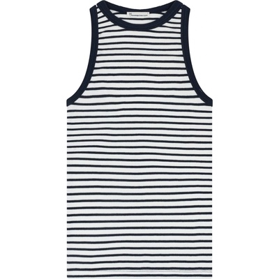 KnowledgeCotton Apparel Дамски топ KnowledgeCotton Apparel Women's Racer Rib Top - Navy (916-4448-0613)