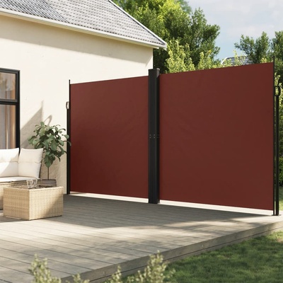 vidaXL Zatahovací boční markýza hnědá 220 x 1 000 cm