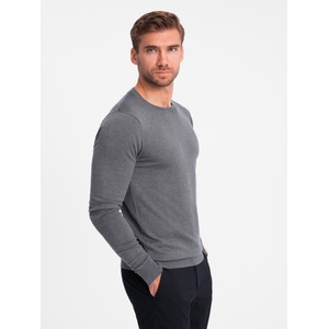 Ombre Clothing Класически мъжки пуловер с кръгло деколте Ombre Облекло Ombre Clothing | Siv | МЪЖЕ | XXL