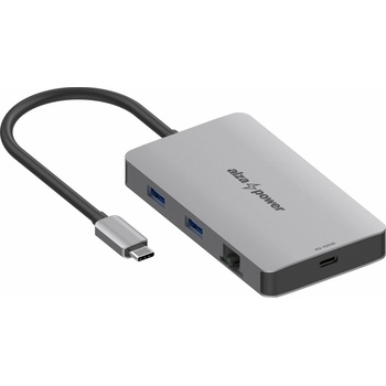 AlzaPower Metal USB-C Dock Station 7v1 Dual Screen APW-HCA72SY