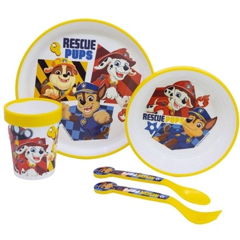 Stor Комплект за хранене с неплъзгаща основа Stor - Premium, Paw Patrol Boy Rescue Pups, 5 части (81685)