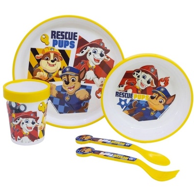 Stor Комплект за хранене с неплъзгаща основа Stor - Premium, Paw Patrol Boy Rescue Pups, 5 части (81685)