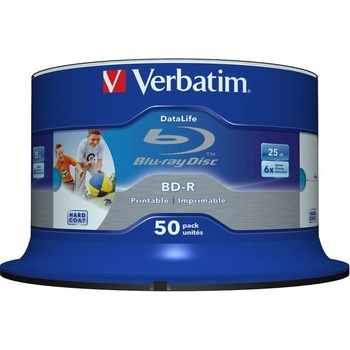 Image 1 of Verbatim Комплект 50 BD-R SL Blu-Ray Verbatim Datalife 43812, 25 Gb, 6X, Inkjet printable, cakebox (43812) (43812)