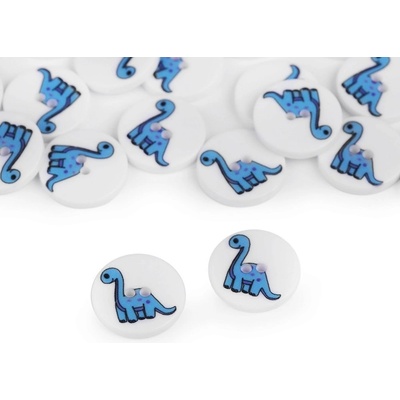 Knoflík dětský velikost 24" dinosaurus 20ks - modrá