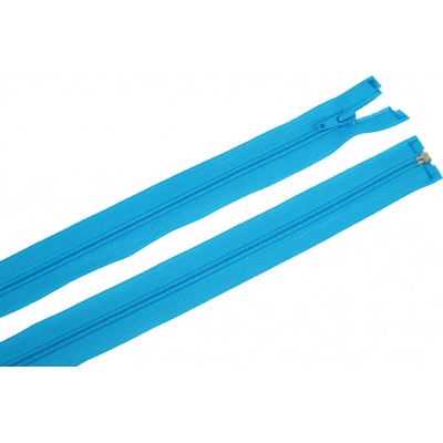 Zdrhovadlo zip plastový 55cm dělitelný šíře 6mm tyrkys