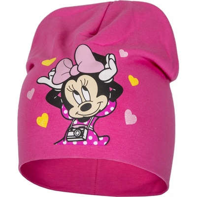 Dievčenská čiapka Minnie Mouse 036 tmavo ružová Růžová sytě