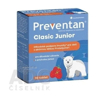 Neuraxpharm Preventan Clasic Junior tabliet príchuť jahoda 90 ks