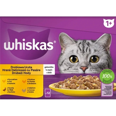 Whiskas Kuře kachna drůbež krůta v želé 12 x 85 g