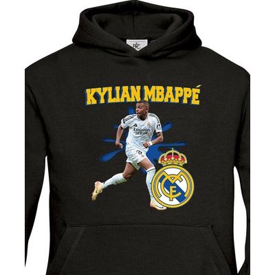Dětská mikina Mbappé Real Madrid Černá