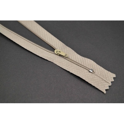 Nedeliteľný jemný plastový špirálový zips (veľkosť číslo 3) rôzne farby - dĺžka 12 cm - 60 cm 16 cm Teplá šedá