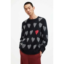 AllSaint vlnený sveter s Amore pánsky MK010Y čierna