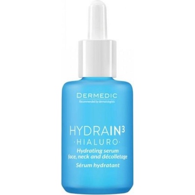 DERMEDIC Hydrain3 Hialuro Хидратиращ серум за лице, шия и деколте, 30 ml