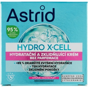 Astrid Hydro X-Cell хидратиращ и успокояващ крем без парфюм за чувствителна кожа 50 мл