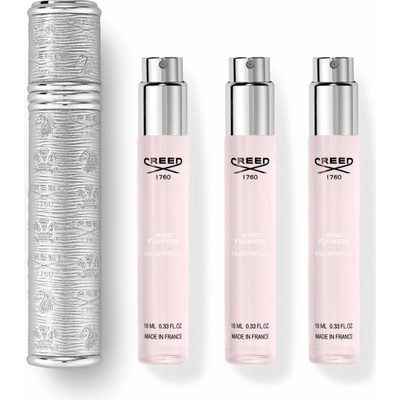 Creed Wind Flowers EDP 3 x 10 ml + Creed Travel Atomiser silver plniteľný rozprašovač parfémov