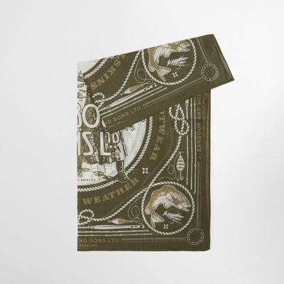 Šátek s retro potiskem Barbour Heritage Bandana Mid Olive