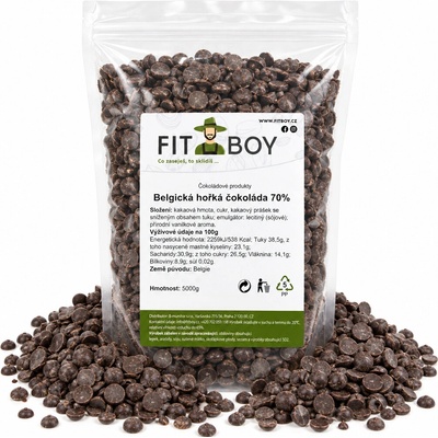 FITBOY Belgická hořká čokoláda 70% 5000 g