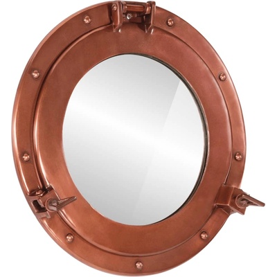 vidaXL Огледало за стена с илюминатор Ø38 см алуминий и стъкло (357857)