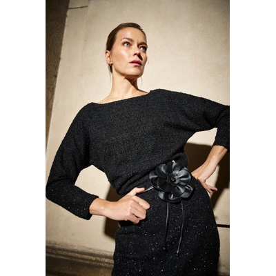 Moodo Вързан колан с цвете черен Moodo Moodo | Cheren | ЖЕНИ | ЕДИН РАЗМЕР