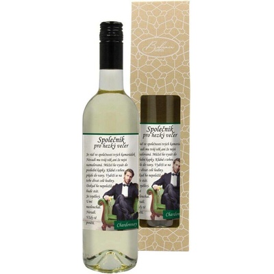 Bohemia Gifts Chardonnay Společník pro večer bílé dárkové víno 750 ml