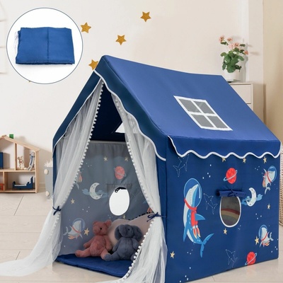 Costway Hrací stan domček Space Blue s podložkou