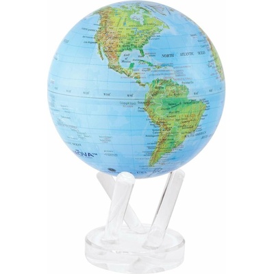 MOVA Modrý lesklý povrch samostatne rotujúci glóbus 4.5in / 11,4cm