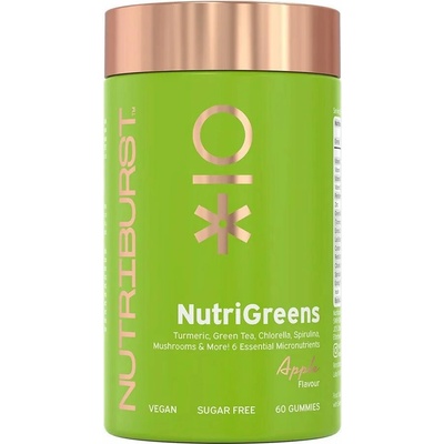Nutriburst Advanced NutriGreens žuvacie mäkké tobolky na podporu imunity a trávenia príchuť Apple 60 ks