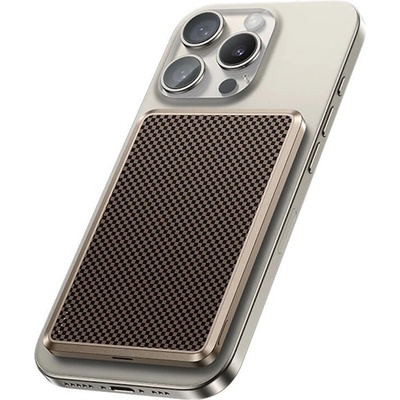 Benks Външна батерия/power bank/ Benks ArmorGo Tint Gold, 5000mAh, златиста, 1x USB-C порт, 15W, кевларени нишки, алуминии, MagSafe зареждане (MP15)
