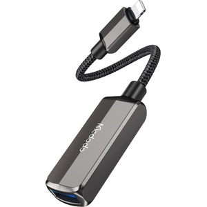 Techsuit OTG адаптер (CA-2690) - Mcdodo - Lightning към USB + Lightning порт за зареждане, 2.4A - Тъмносиво