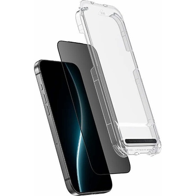 Benks Стъклено защитно покритие с определен ъгъл на виждане за дисплея на iPhone 17 Pro (черен-прозрачен) - Benks Ultra Shield Privacy Tempered Glass (FF69)