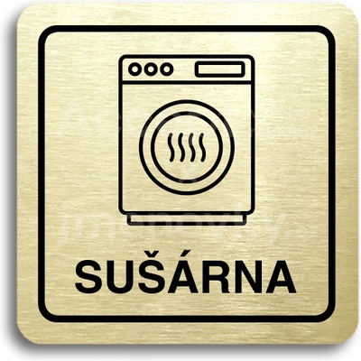 ACCEPT Piktogram sušárna - zlatá tabulka - černý tisk