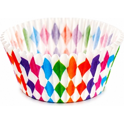 Cake star papírové košíčky na muffiny a cupcakes barevné 50x30 mm 100ks vzor 15