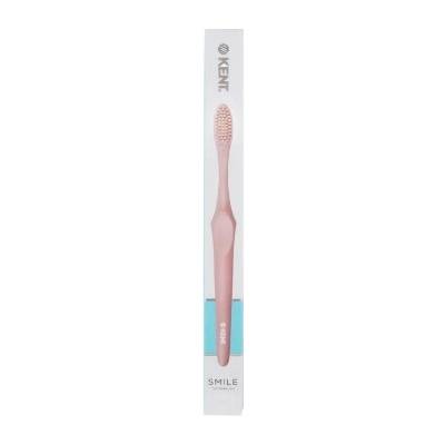 Kent. Smile Super Soft - Zubní kartáček se stříbrem a dřevěným uhlím v růžové barvě
