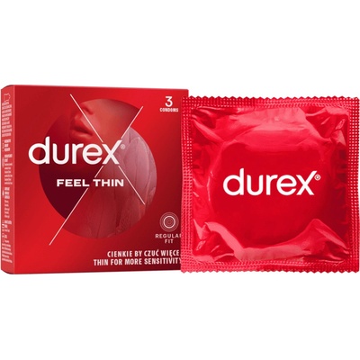 Durex Feel Thin Lubricated 3 ks