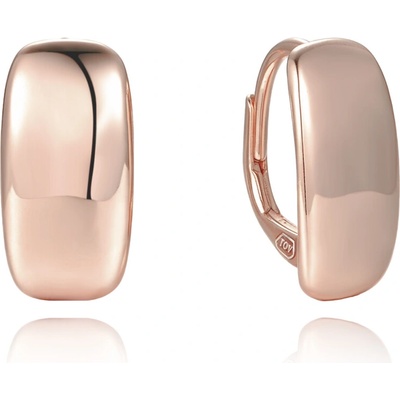 MINET 4137 Moderní stříbrné pozlacené rosegold náušnice