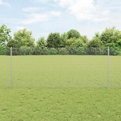 vidaXL Svařovaná drátěná plotovina s tyčkami 25 x 1 m Pozinkovaná ocel