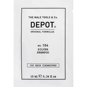 Depot 100 Hair Cleansing No. 104 Silver Shampoo, шампоан за коса с ботанически комплекс, за неутрализиране на жълти тонове, 10 мл