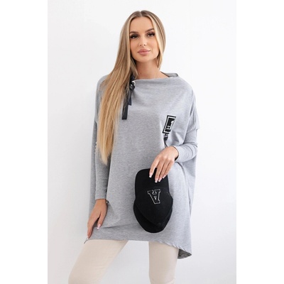 Oversize s asymetrickými boky šedá