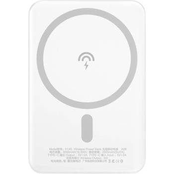 Image 1 of Dudao Magnetic Wireless Power Bank 5000 mAh 10W - безжична преносима външна батерия с USB-C вход за iPhone с Magsafe (бял)