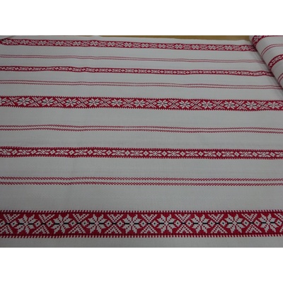 Bavlna Čičmany červená š.140cm