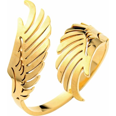 Nefertitis Dámský ocelový prsten Andělská křídla zlatá NF56182