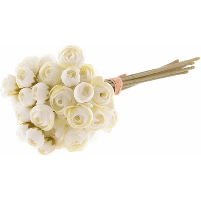 Umělá kytice 26cm Pryskyřník, krémová