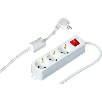 Sono Разклонител Sono 3КХ1.5 White, 3 гнезда, 1.5m кабел, бутон за вкл. /изкл. , бял