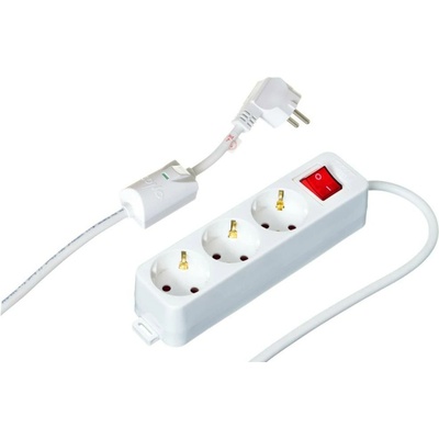 Sono Разклонител Sono 3КХ1.5 White, 3 гнезда, 1.5m кабел, бутон за вкл. /изкл. , бял