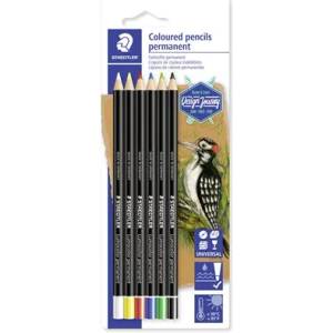 STAEDTLER Комплект химикалки за маркиране, универсални, водоустойчиви, STAEDTLER "Lumocolor permanent glasochrom 108 20", 6 различни цвята 10820BK6-C (10820BK6-C)