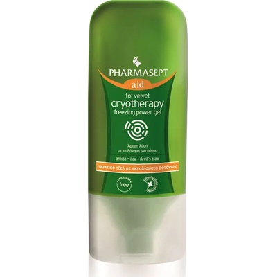 PHARMASEPT Аналгетичен охлаждащ гел с билкови екстракти, Pharmasept Cryotherapy Tol Velvet Freezing Power Gel 100ml