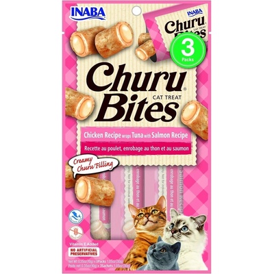 Churu Cat Bites Chicken wraps&Tuna Salmon Purée 3 x 10 g