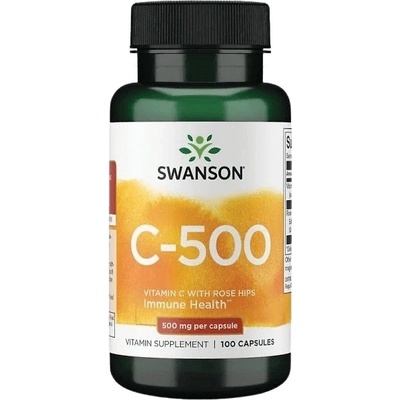 Swanson Vitamin C 500 mg with Rose Hips 100 kapsúl