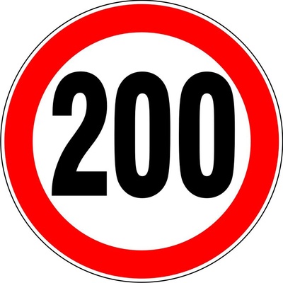 RAFO Samolepka Nejvyšší rychlost 10, 15, 20 - 300, průměr 20 cm Varianta: 200