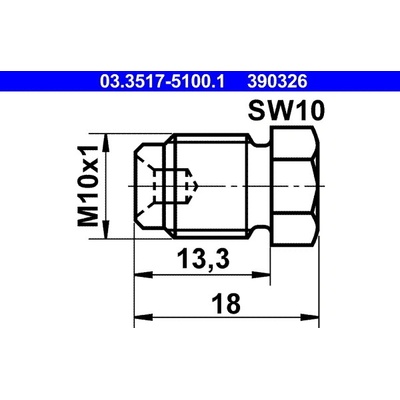 Uzatváracia skrutka, hlavný brzdový valec ATE 03.3517-5100.1