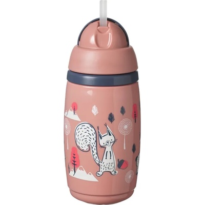 Tommee Tippee Superstar Insulated Straw чаша със сламка за деца 12m+ Pink 266ml